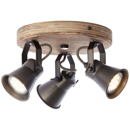 Brilliant - SEED Spotlight 3xGU10/5W/230V Black/Brown