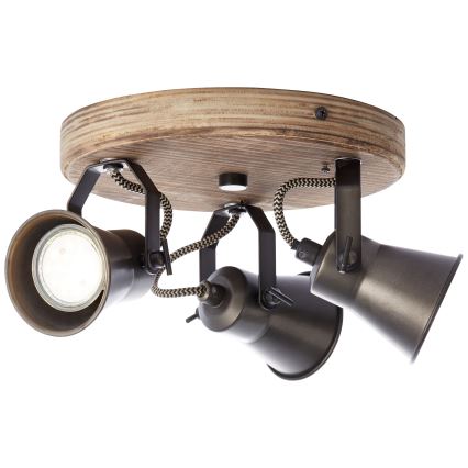 Brilliant - SEED Spotlight 3xGU10/5W/230V Black/Brown