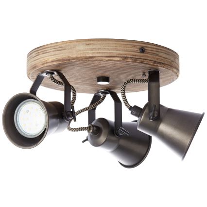 Brilliant - SEED Spotlight 3xGU10/5W/230V Black/Brown