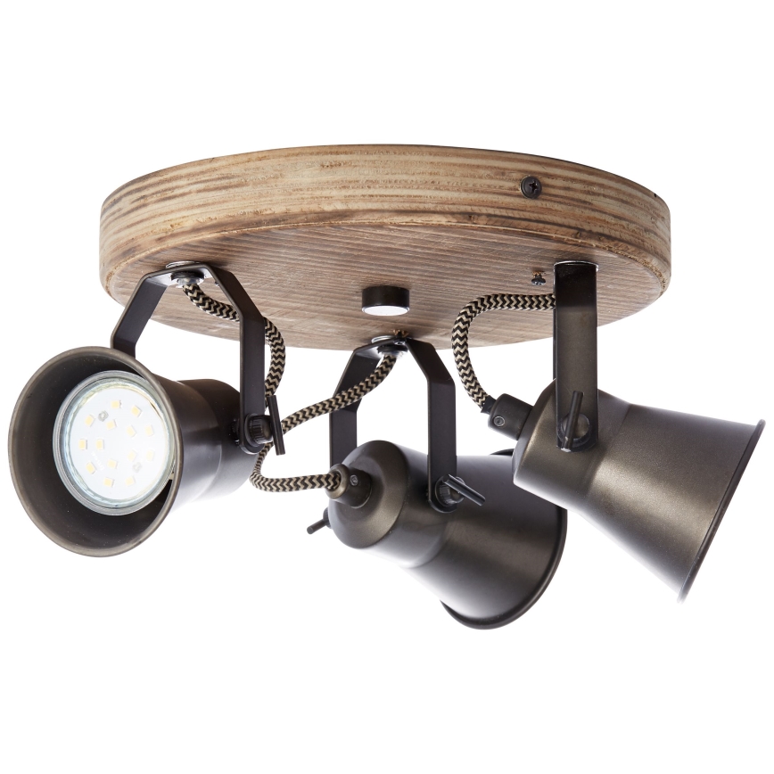 Brilliant - SEED Spotlight 3xGU10/5W/230V Black/Brown