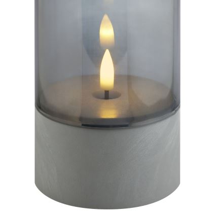 Brilliant - SET of 2 ILLUSION LED Candles LED/2xAA IP44 grey/smoky black