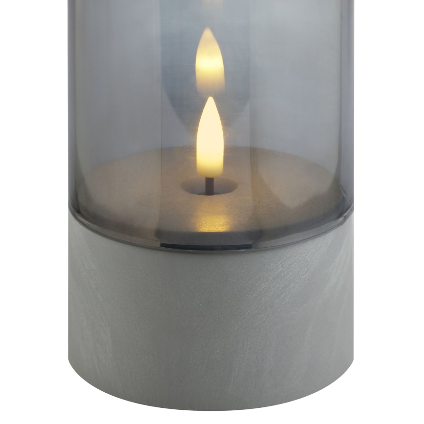 Brilliant - SET of 2 ILLUSION LED Candles LED/2xAA IP44 grey/smoky black