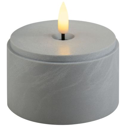 Brilliant - SET of 2 ILLUSION LED Candles LED/2xAA IP44 grey/smoky black