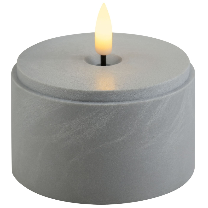 Brilliant - SET of 2 ILLUSION LED Candles LED/2xAA IP44 grey/smoky black