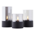 Brilliant - Set of 3 LED Candles BOUGIE LED/2xAA IP44 black/smoke