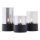 Brilliant - Set of 3 LED Candles BOUGIE LED/2xAA IP44 black/smoke