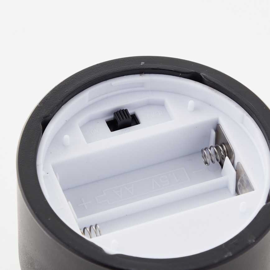 Brilliant - Set of 3 LED Candles BOUGIE LED/2xAA IP44 black/smoke