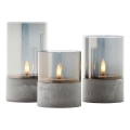 Brilliant - Set of 3 LED Candles BOUGIE LED/2xAA IP44 grey/smoke