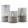 Brilliant - Set of 3 LED Candles BOUGIE LED/2xAA IP44 grey/smoke