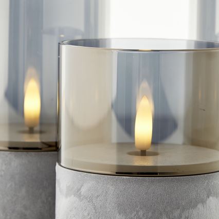 Brilliant - Set of 3 LED Candles BOUGIE LED/2xAA IP44 grey/smoke