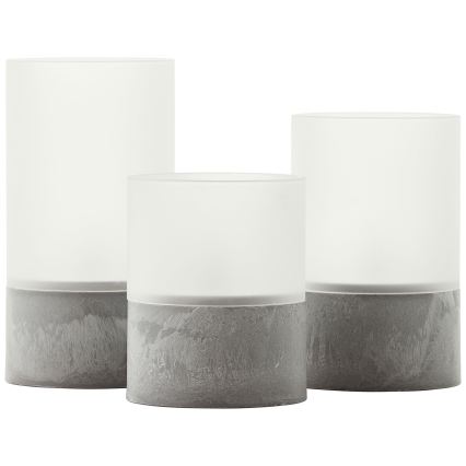 Brilliant - Set of 3 LED Candles BOUGIE LED/2xAA IP44 grey/white