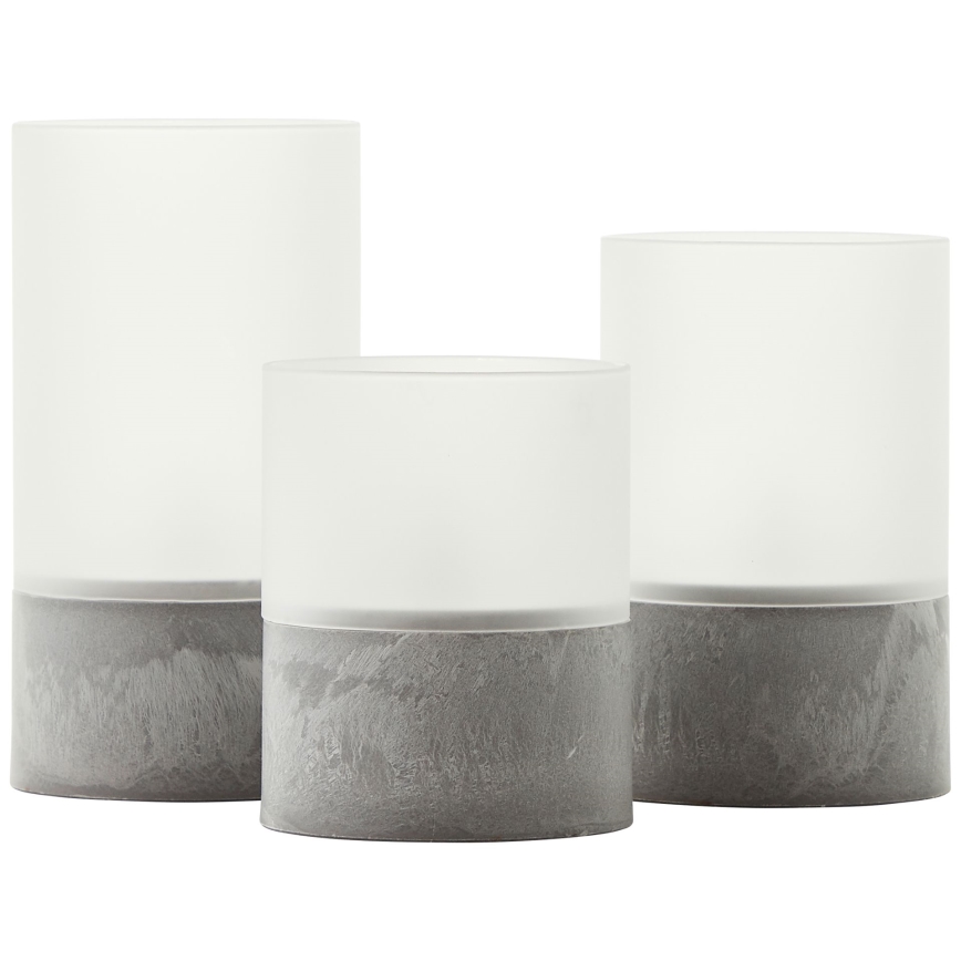 Brilliant - Set of 3 LED Candles BOUGIE LED/2xAA IP44 grey/white