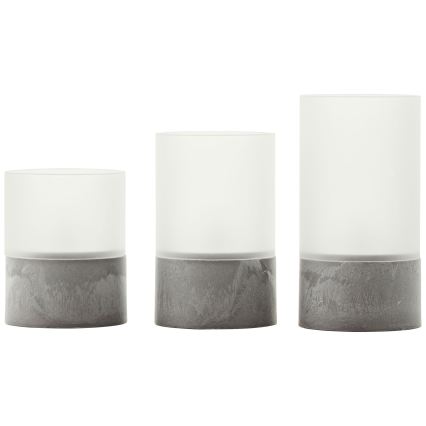 Brilliant - Set of 3 LED Candles BOUGIE LED/2xAA IP44 grey/white
