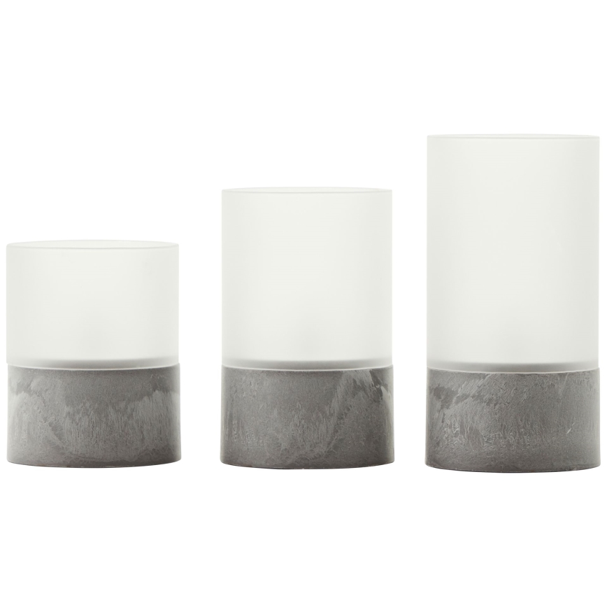Brilliant - Set of 3 LED Candles BOUGIE LED/2xAA IP44 grey/white