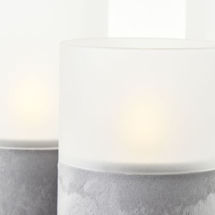 Brilliant - Set of 3 LED Candles BOUGIE LED/2xAA IP44 grey/white