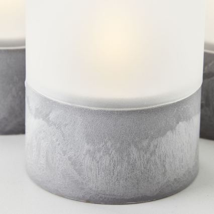Brilliant - Set of 3 LED Candles BOUGIE LED/2xAA IP44 grey/white