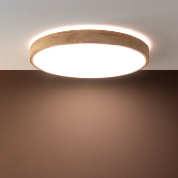 Brilliant - SLIMLINE dimmable LED ceiling light LED/60W/230V 3000-6500K Ø45 cm rubberwood + remote control