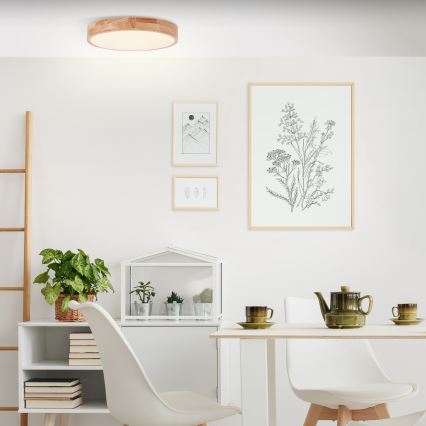 Brilliant - SLIMLINE LED Ceiling Light LED/22W/230V Ø 39 cm, Rubberwood