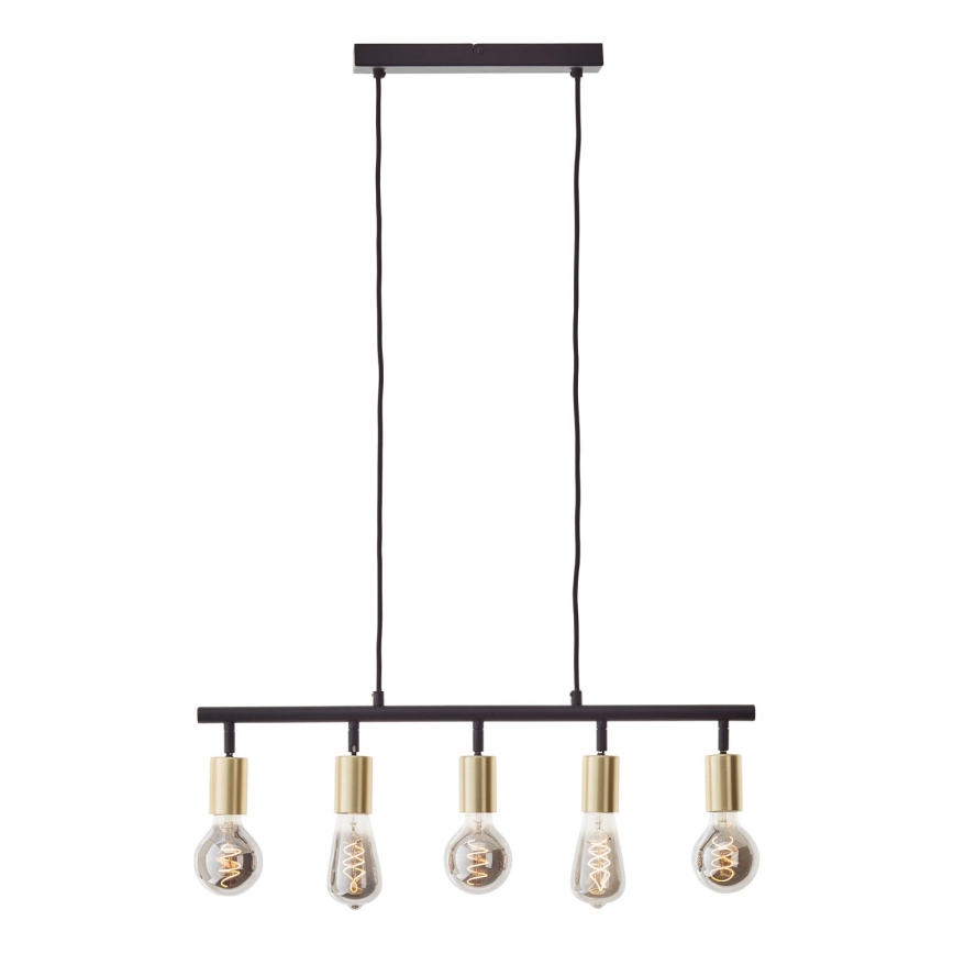 Brilliant - TIFFANY cable-suspended chandelier 5xE27/28W/230V black/brass