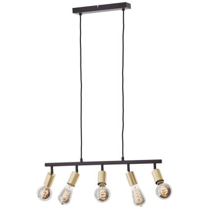 Brilliant - TIFFANY cable-suspended chandelier 5xE27/28W/230V black/brass