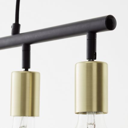 Brilliant - TIFFANY cable-suspended chandelier 5xE27/28W/230V black/brass