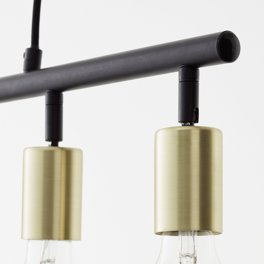 Brilliant - TIFFANY cable-suspended chandelier 5xE27/28W/230V black/brass