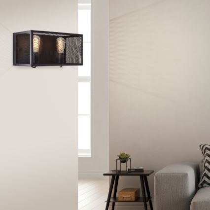 Brilliant - Wall light MAZE 2xE27/40W/230V black