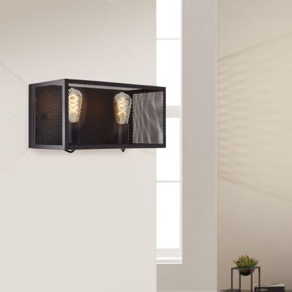 Brilliant - Wall light MAZE 2xE27/40W/230V black