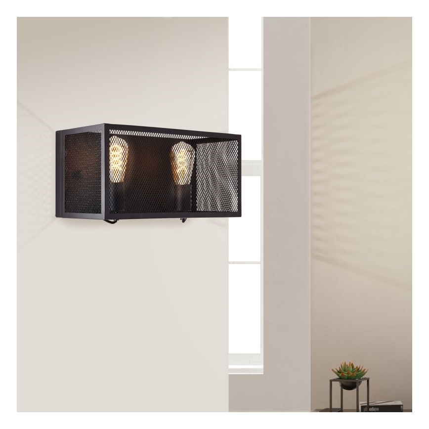 Brilliant - Wall light MAZE 2xE27/40W/230V black