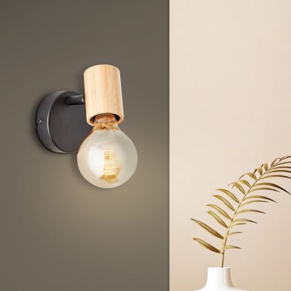 Brilliant - Wall-mounted spotlight KERRY 1xE27/40W/230V bamboo