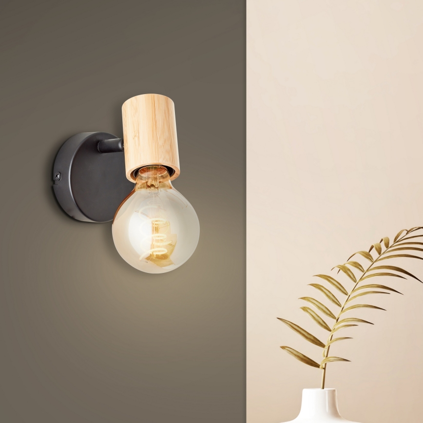 Brilliant - Wall-mounted spotlight KERRY 1xE27/40W/230V bamboo