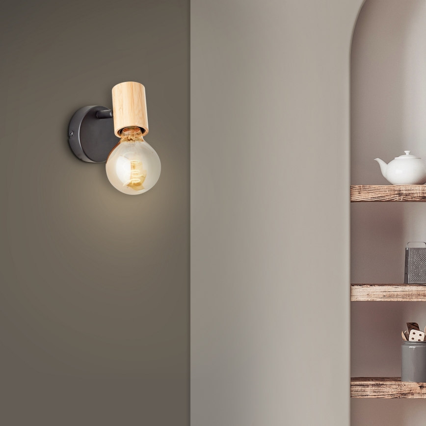 Brilliant - Wall-mounted spotlight KERRY 1xE27/40W/230V bamboo