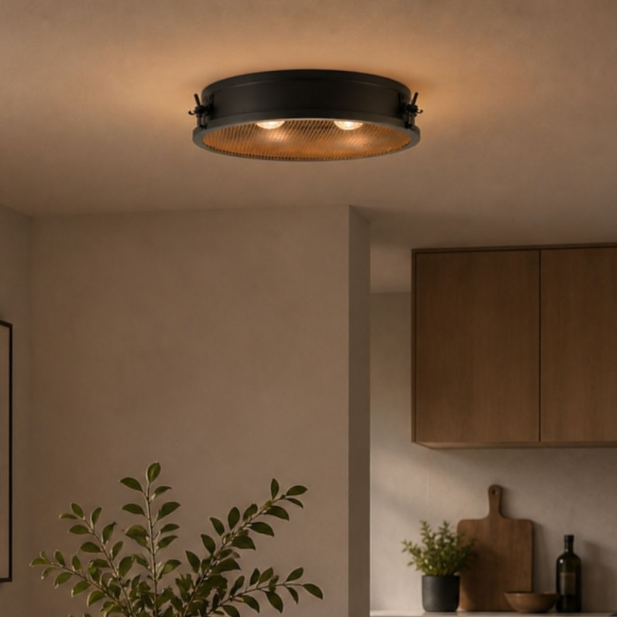 Brilliant - ZOIS ceiling light, 2x E27 (28W) / 230V, Ø 42 cm, black