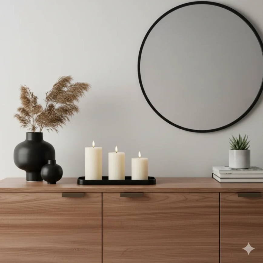 BRILLO 3x LED Candle Set, cream, LED/3xAAA, with remote control