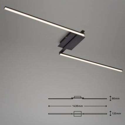 Brilo 3500-015 - LED Surface-mounted chandelier STAFF 2xLED/6W/230V black
