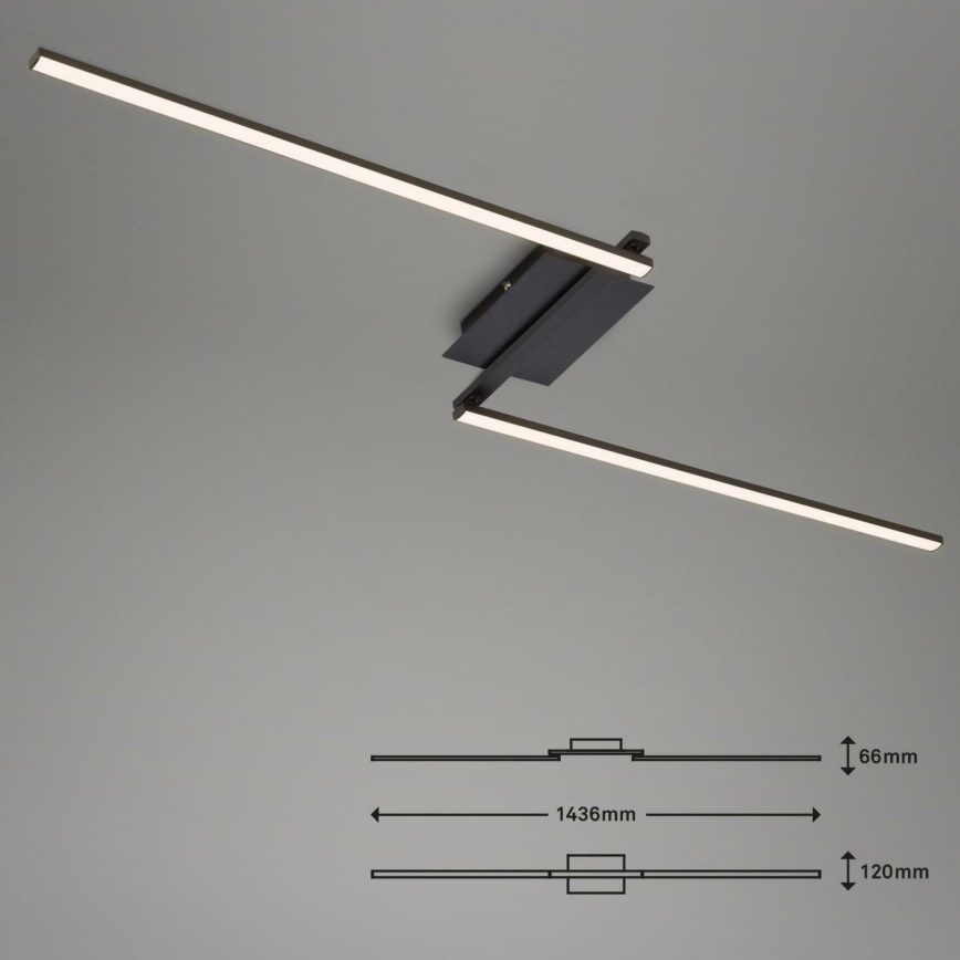 Brilo 3500-015 - LED Surface-mounted chandelier STAFF 2xLED/6W/230V black
