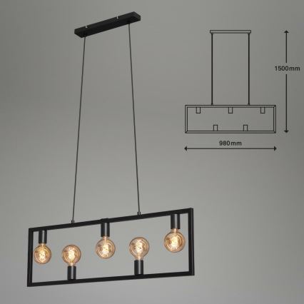 Brilo 4028-055 - Chandelier on a string KOTAK VINTAGE 5xE27/40W/230V