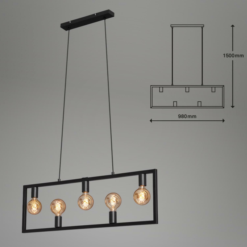 Brilo 4028-055 - Chandelier on a string KOTAK VINTAGE 5xE27/40W/230V