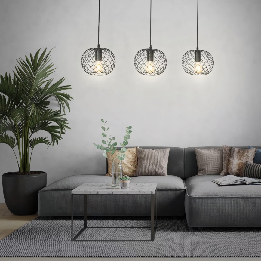 Brilo 4037-035 - WINKI cable-suspended chandelier 3xE27/40W/230V