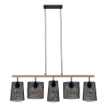 Brilo 4078-054 - Cable-suspended chandelier WOOD & STYLE 5xE27/60W/230V