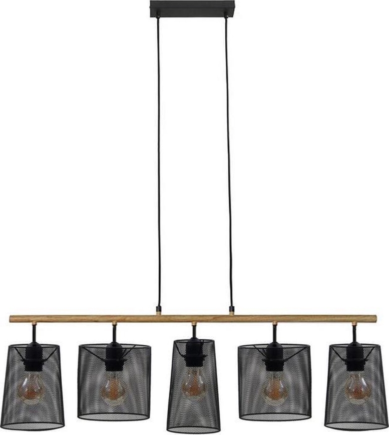 Brilo 4078-054 - Cable-suspended chandelier WOOD & STYLE 5xE27/60W/230V