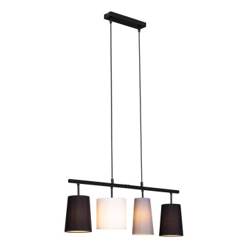 Brilo - Cable-suspended chandelier 4xE27/40W/230V black/grey/white