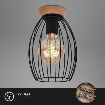 Brilo - Ceiling light WAKTU 1xE27/60W/230V rubber tree