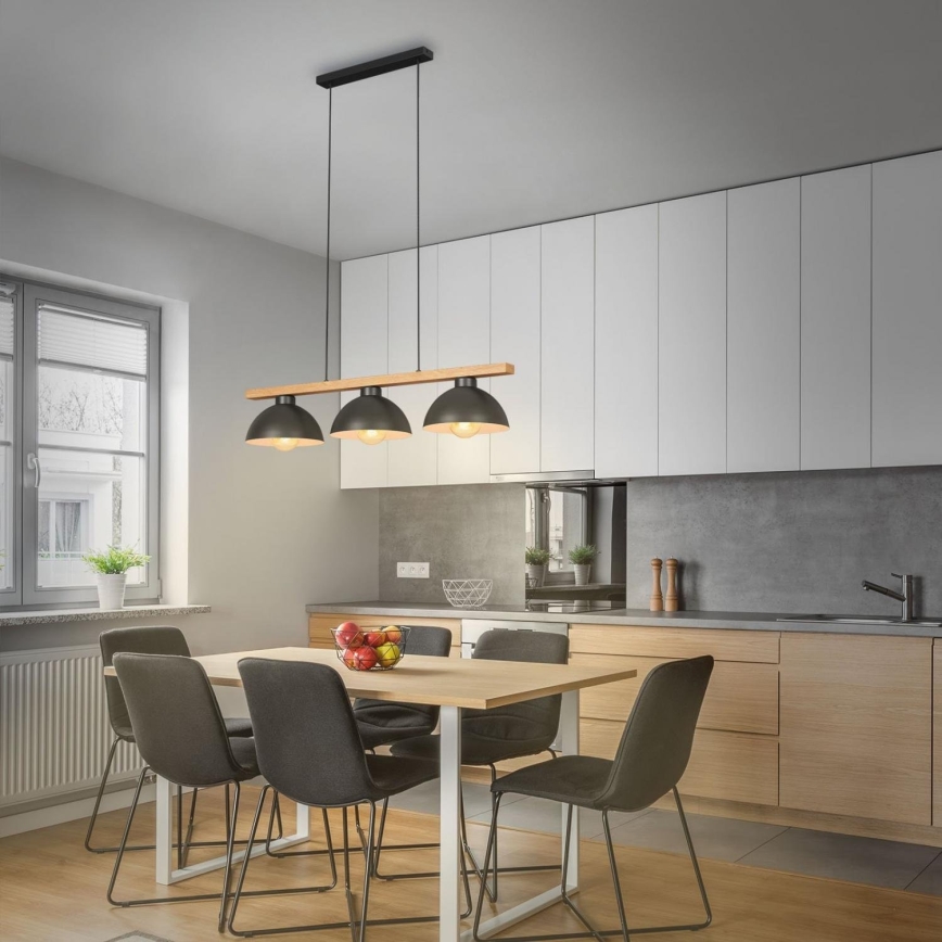 Brilo - Chandelier on a string 3xE27/40W/230V rubber tree