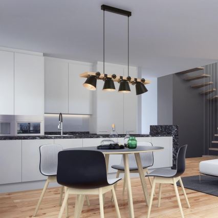 Brilo - Chandelier on a string TALLE 4xE27/40W/230V rubber tree