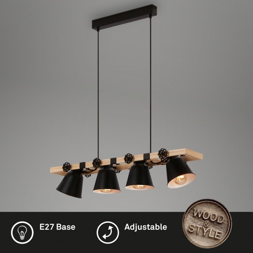 Brilo - Chandelier on a string TALLE 4xE27/40W/230V rubber tree