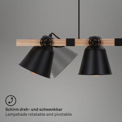Brilo - Chandelier on a string TALLE 4xE27/40W/230V rubber tree