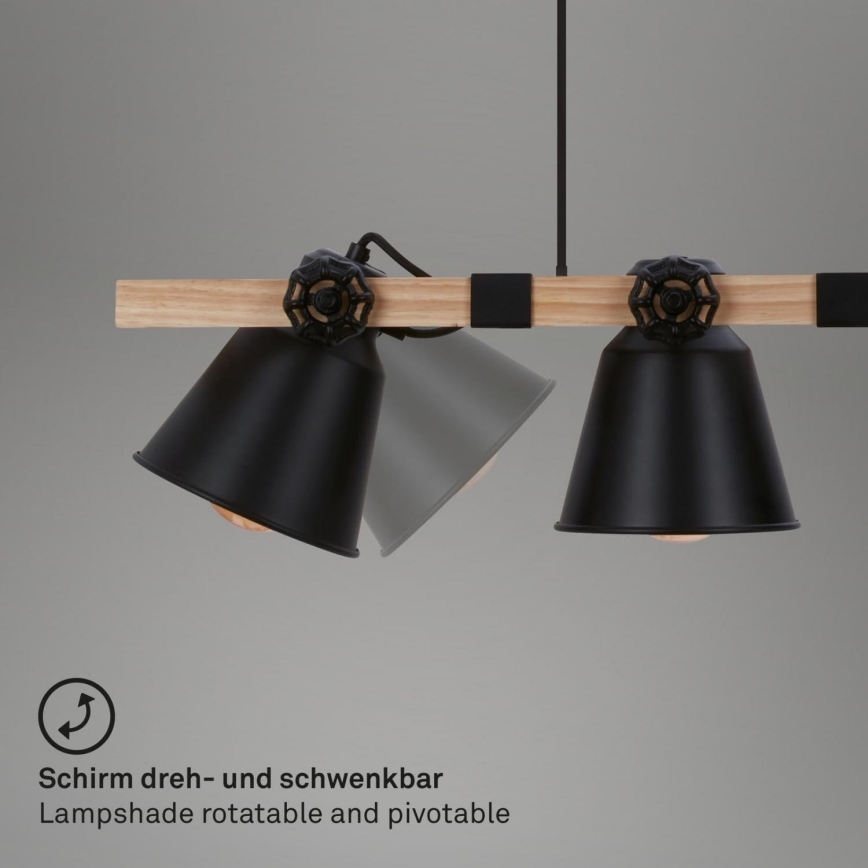 Brilo - Chandelier on a string TALLE 4xE27/40W/230V rubber tree