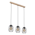 Brilo - Chandelier on a string WAKTU 3xE27/60W/230V rubber tree