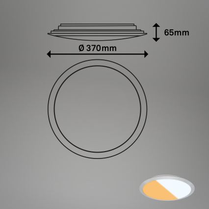 Brilo - LED Bathroom Ceiling Light CTS LED/21W/230V 3000/4000K IP44 Ø 37 cm Matte Chrome